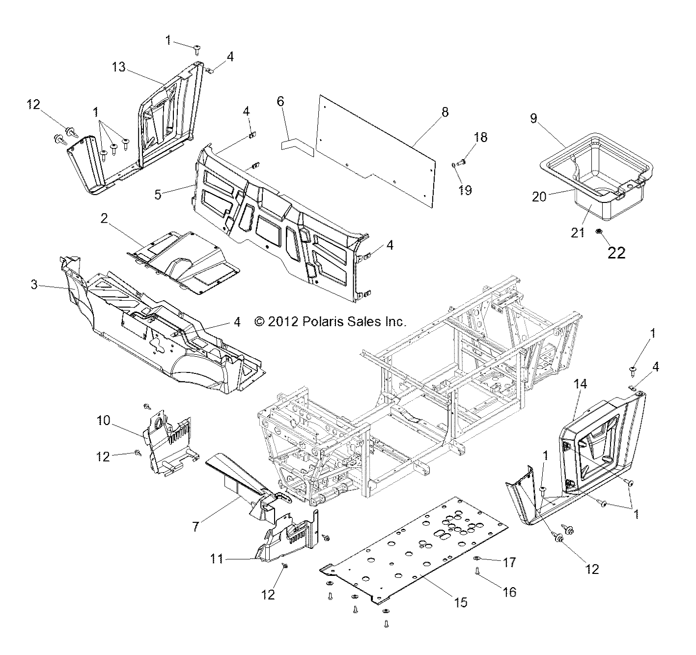 BODY, FLOOR and FENDERS - R13TH90DG (49RGRMOLDINGS13900D)