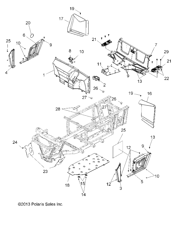 BODY, FLOOR and FENDERS - R14RC08GC/GJ/FJ (49RGRMOLDINGS14EV)