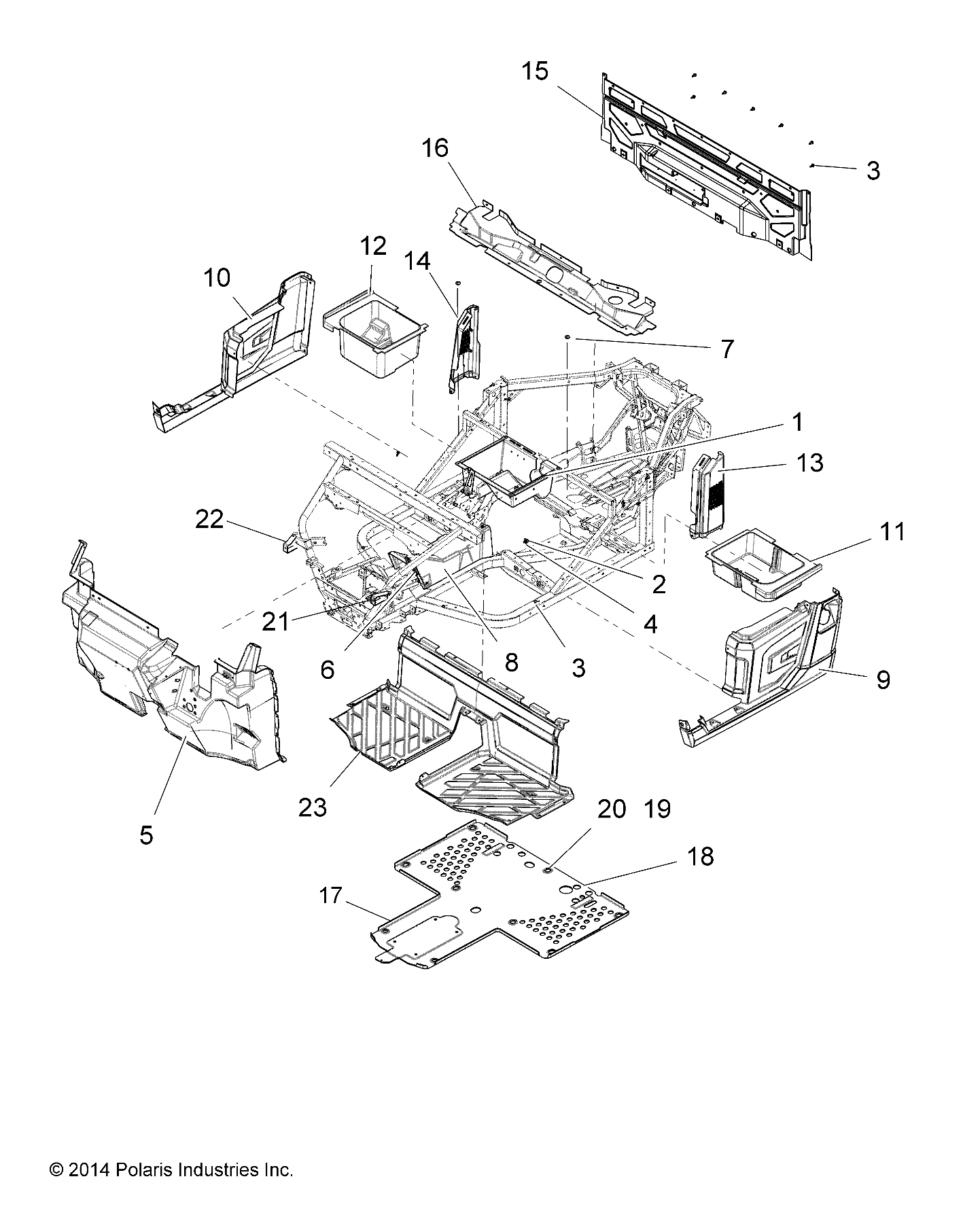 BODY, FLOOR and FENDERS - R15RTAD1AA/EA/ED1EA (49RGRMOLDINGS151KDSL)