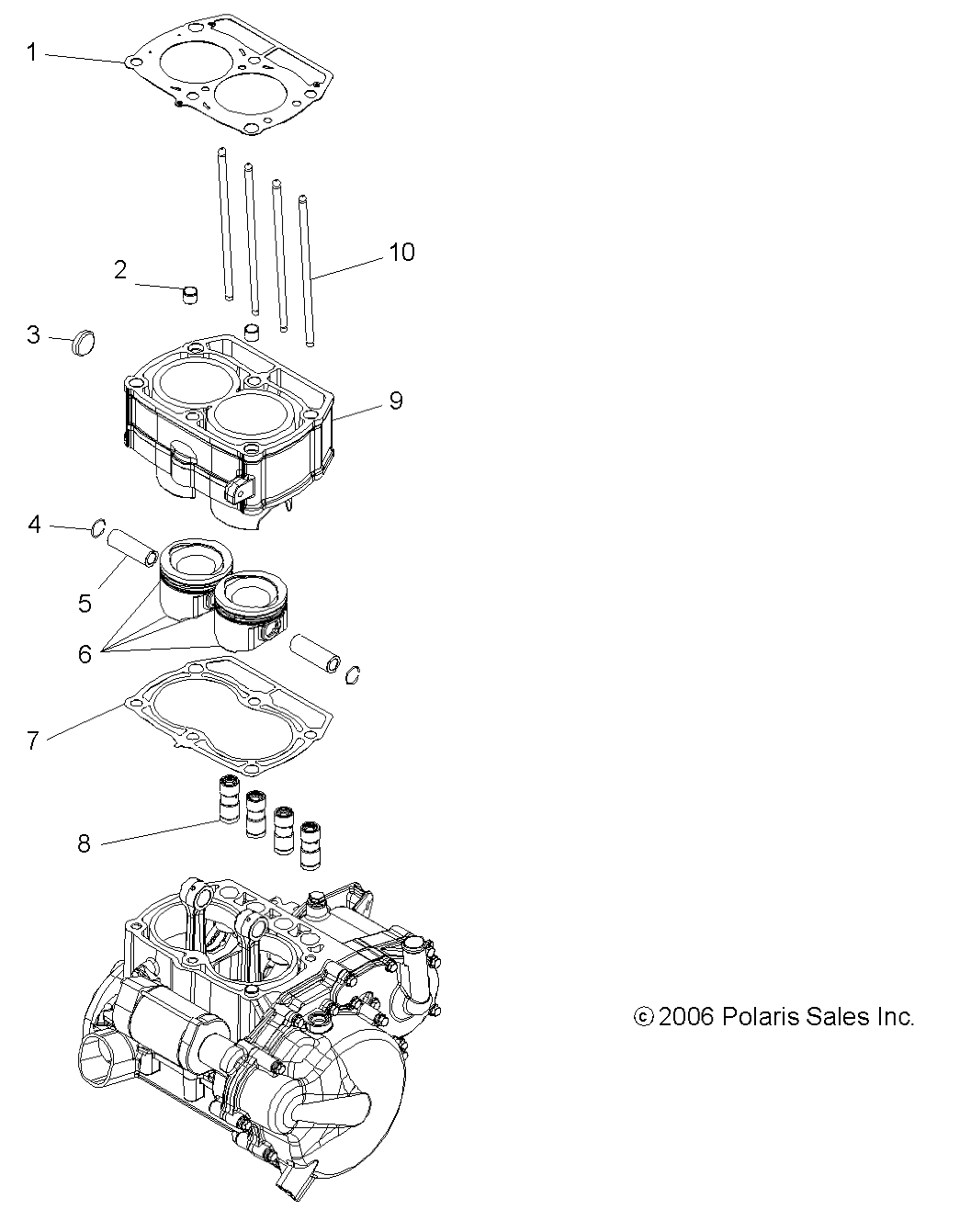 ENGINE, PISTON and CYLINDER - R10TH76/TY76 ALL OPTIONS (49RGRPISTON077006X6)