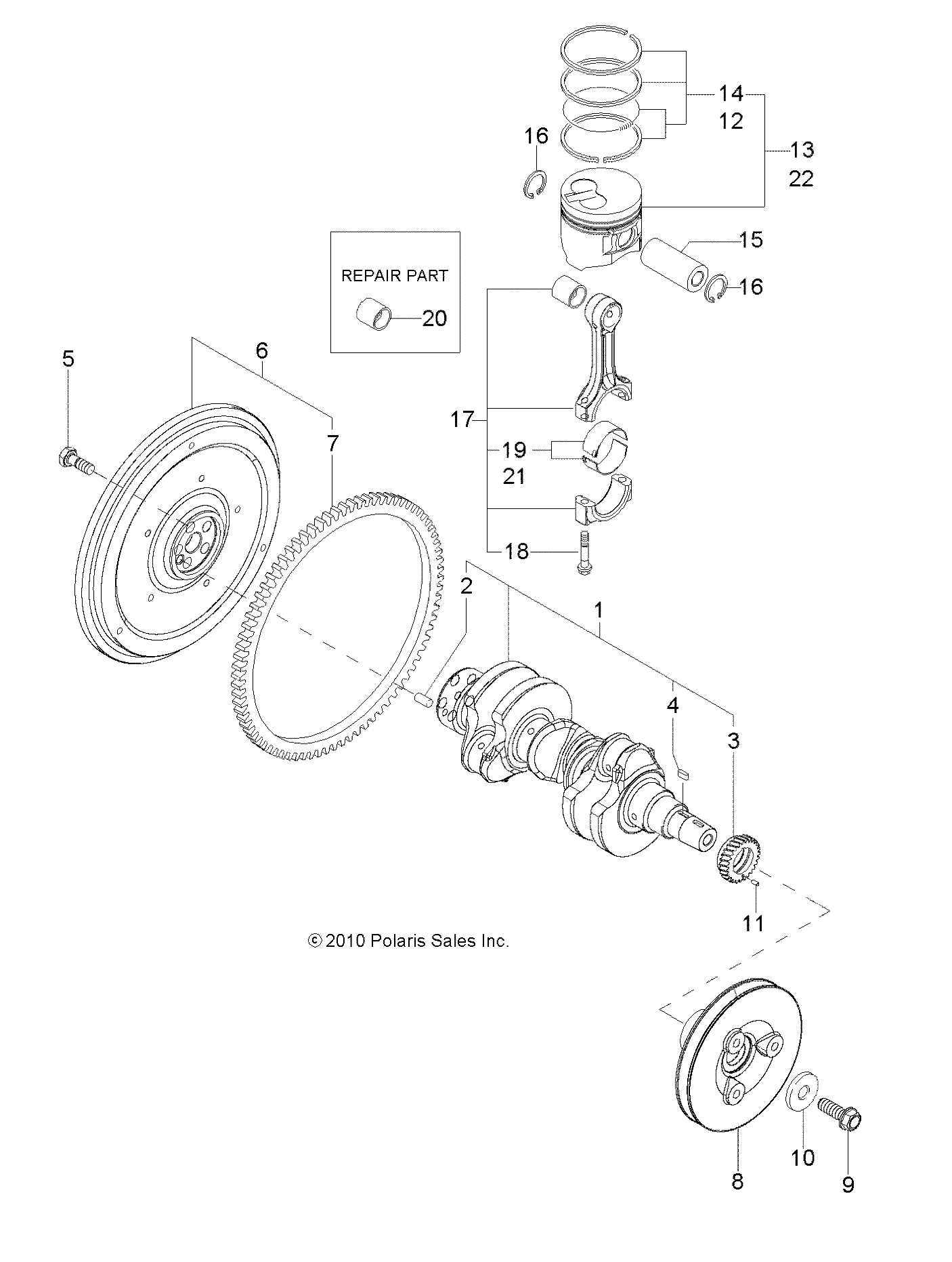 ENGINE, CRANKSHAFT and PISTON - R14TH90DG (49RGRPISTON11DCREW)