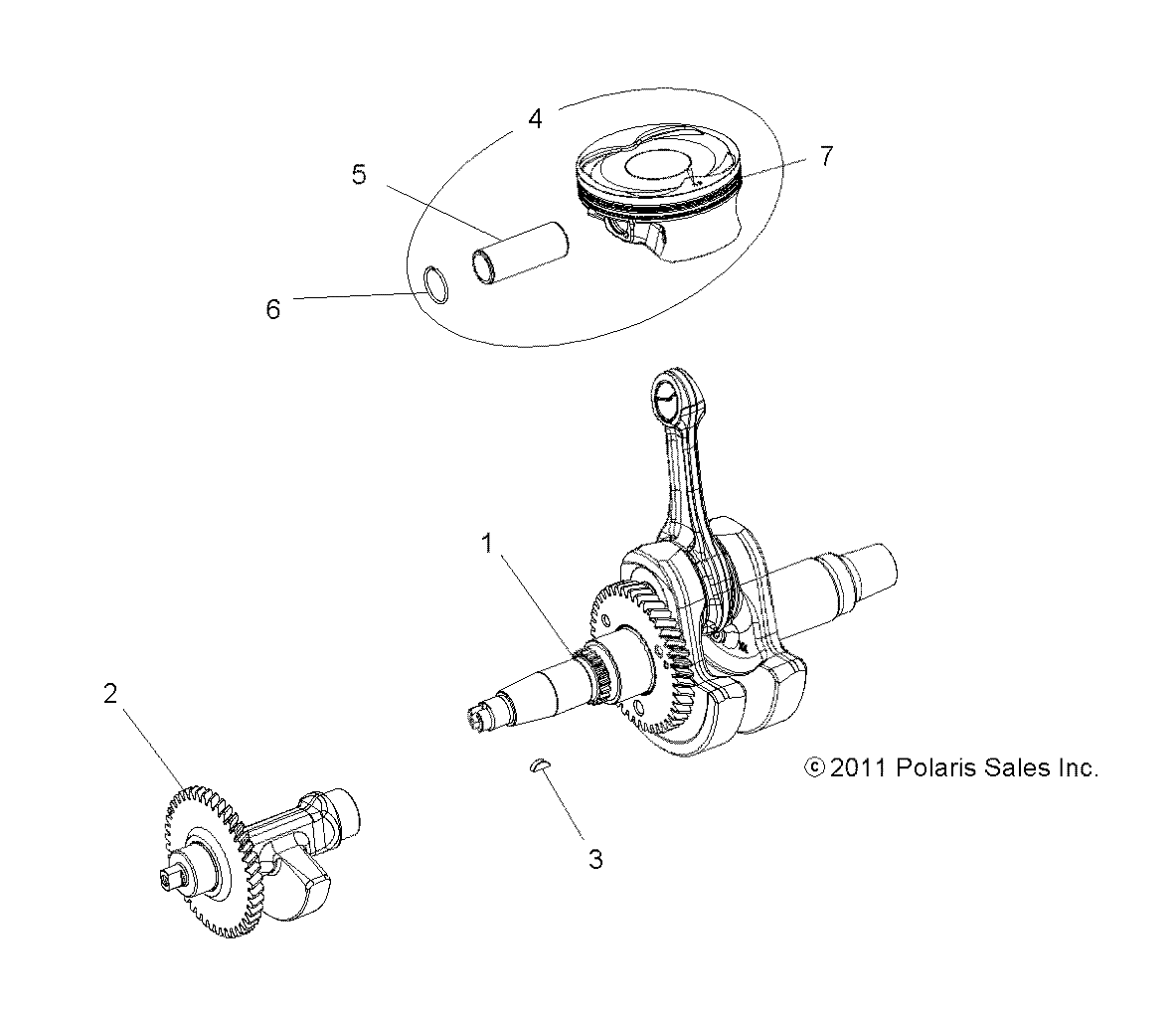 ENGINE, CRANKSHAFT, PISTON and BALANCE SHAFT - A20SDE57P5 (49RGRPISTON12RZR570)