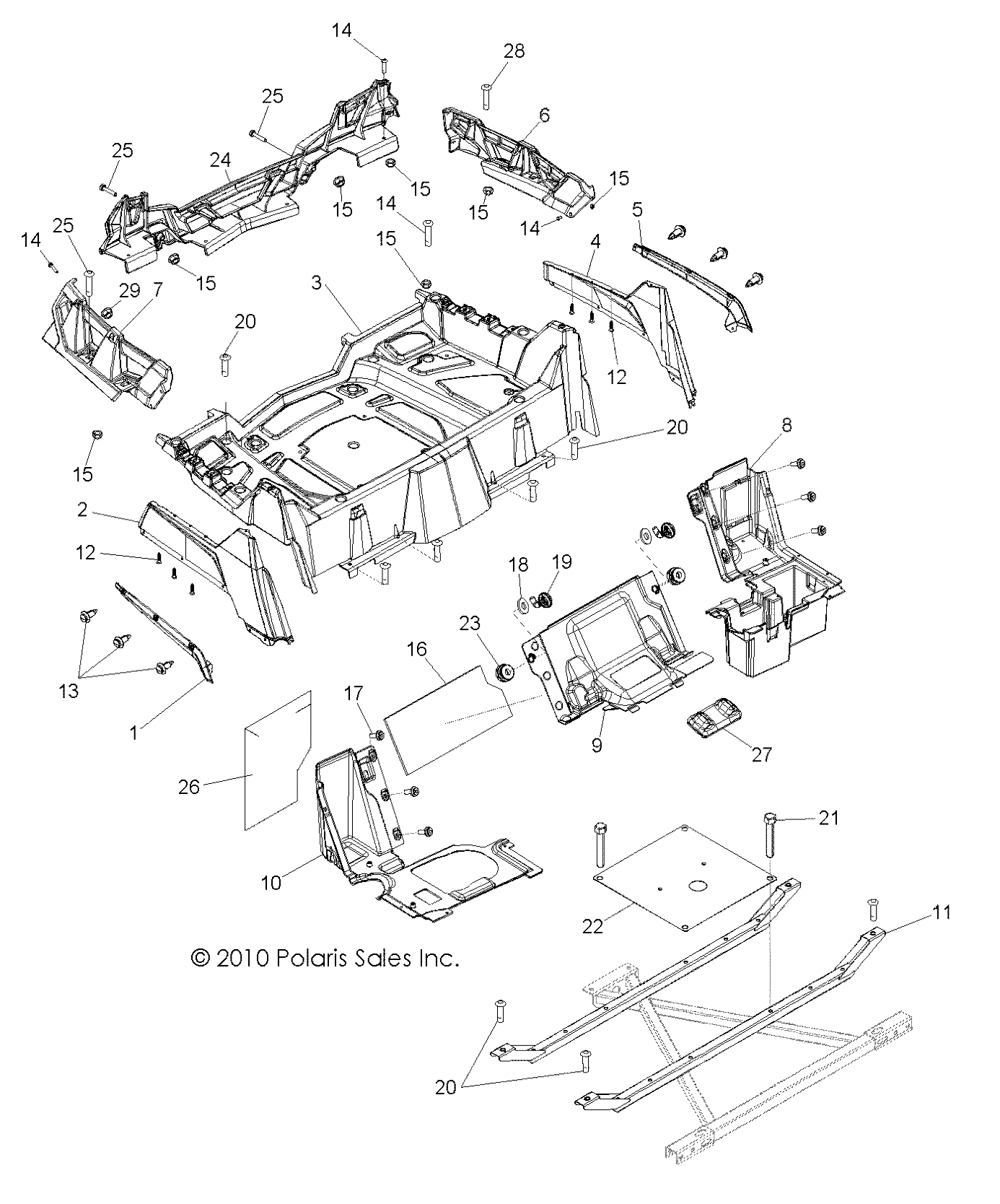 BODY, REAR RACK and FENDERS - R11VH76/VY76 ALL OPTIONS (49RGRRACKMTG11RZR)