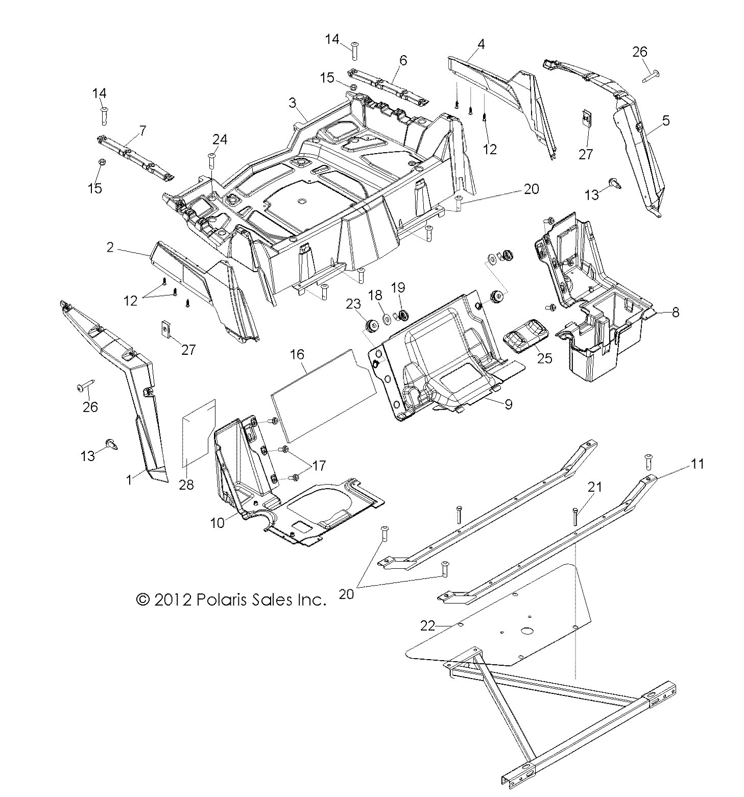 BODY, REAR RACK and FENDERS - Z14VE76AD/7EAL/7EAW/EAJ/EAU (49RGRRACKMTG13RZRS)