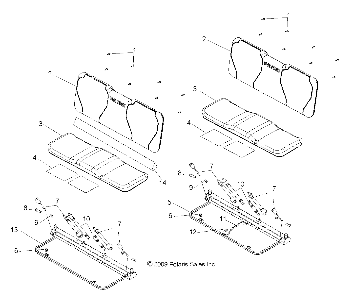 BODY, SEAT and BASE - R09WH68AC/AG/AH/AL/AR/AZ (49RGRSEAT08CREW)