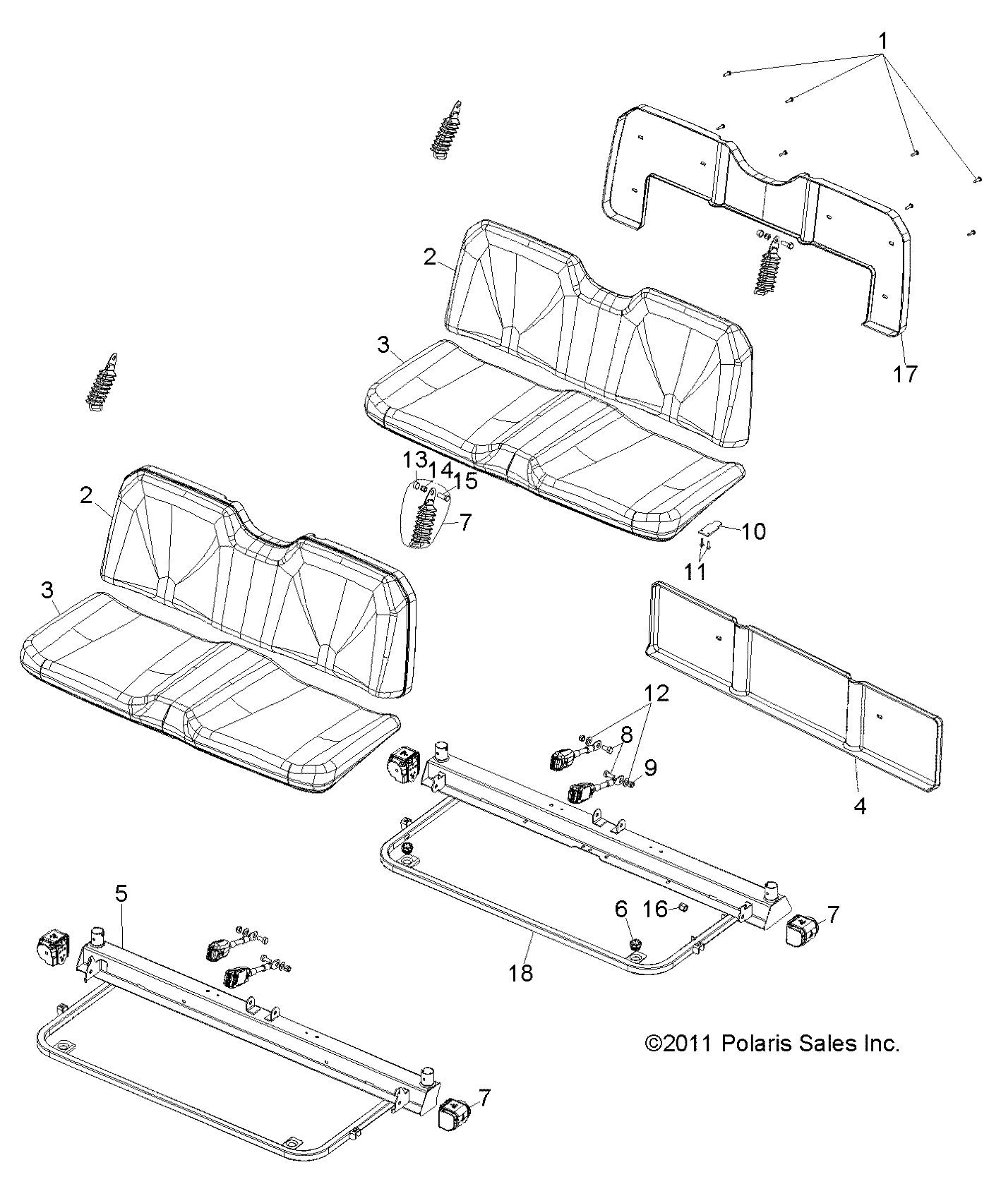 BODY, SEAT - R12WH50AG/AH/AK/AR (49RGRSEAT12500CREW)