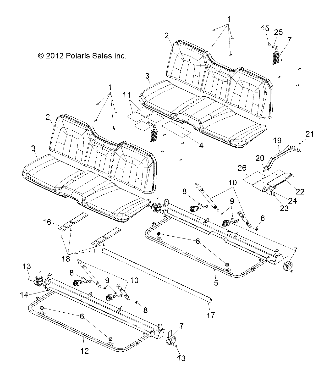 BODY, SEAT and BASE - R12WH76AG/AR/EAH/EAV/EAW (49RGRSEAT12CREW)