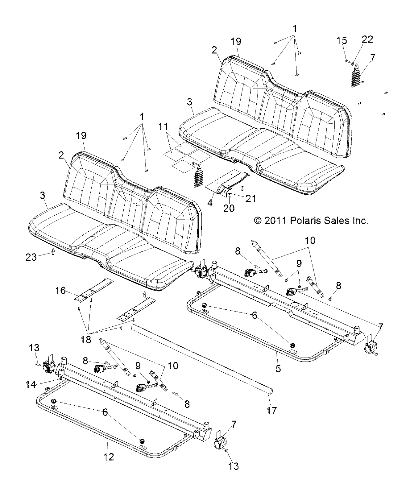 BODY, SEAT and BASE - R13WH90DG (49RGRSEAT12DCREW)