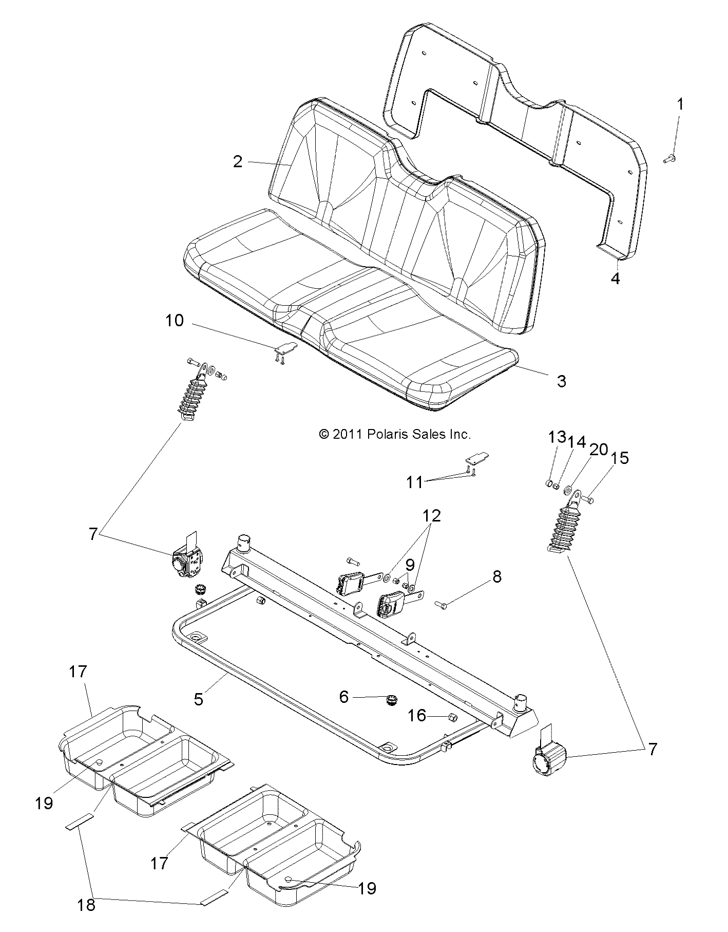 BODY, SEAT - R12RC08GA/GH/FA/FH (49RGRSEAT12EV)