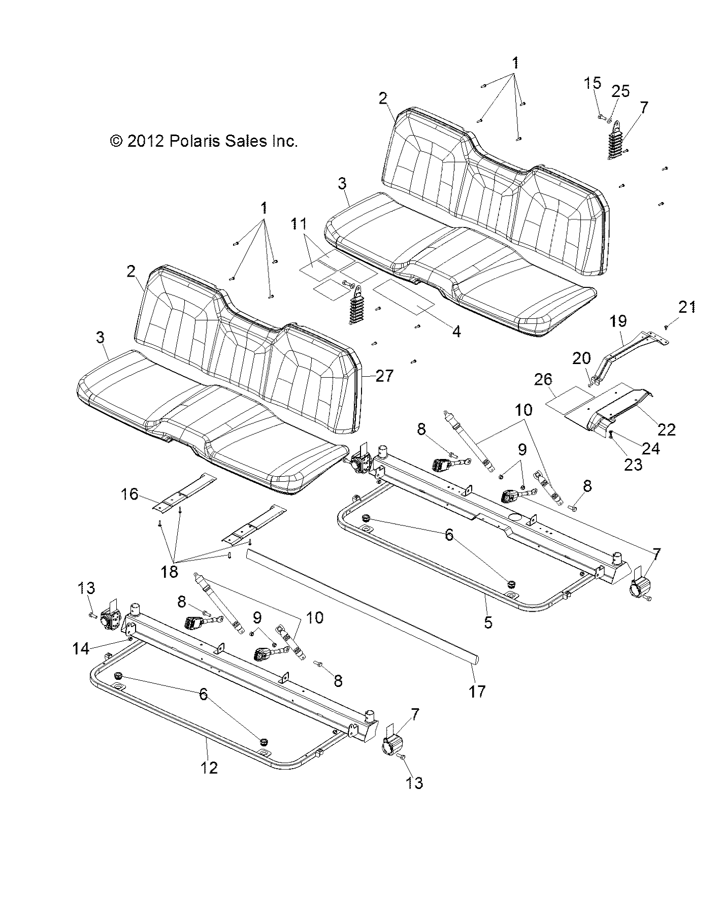 BODY, SEAT and BASE - R13WH76AG/AR/EAH/EAI/KG (49RGRSEAT13CREW)