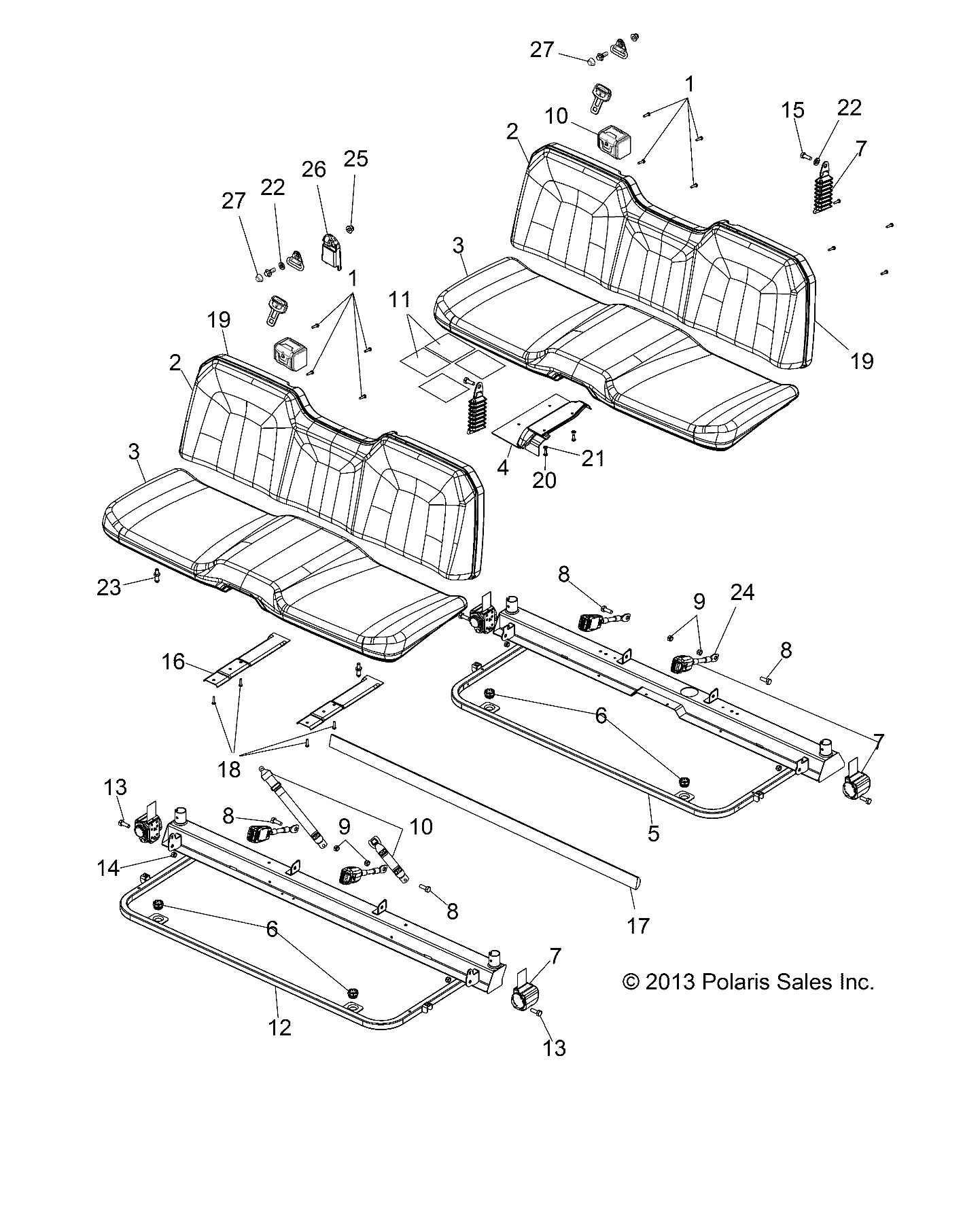 BODY, SEAT and BASE - R14WH90DG (49RGRSEAT14DCREW)