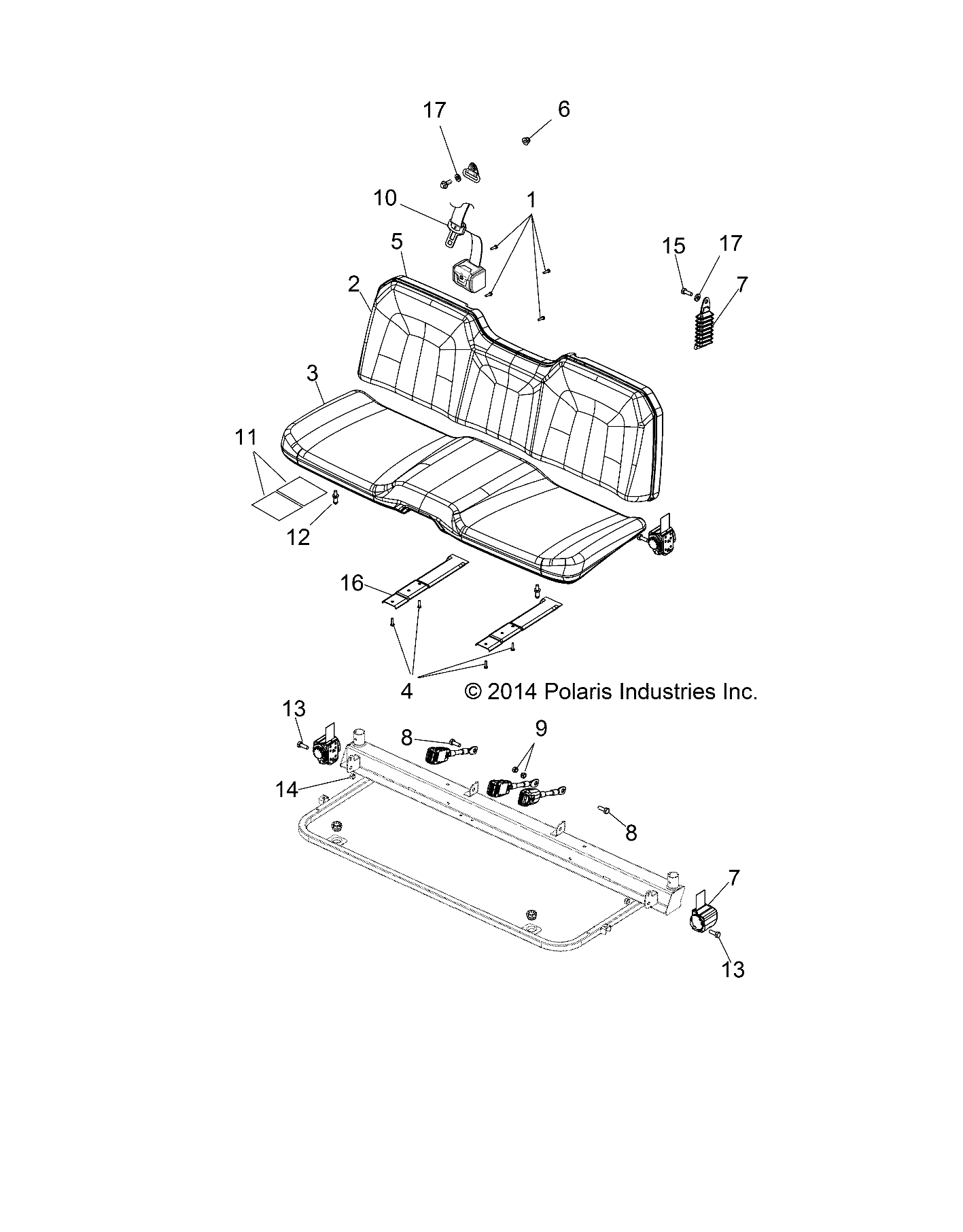 BODY, SEAT and BASE - R14WH9EMD (49RGRSEAT14HIPPO)