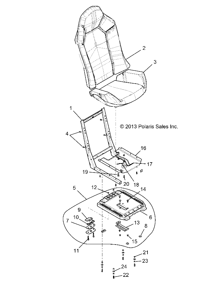 BODY, SEAT ASM. AND SLIDER - Z15VAE87AK/AS/AI/AN/X87AL (49RGRSEAT14RZR1000)