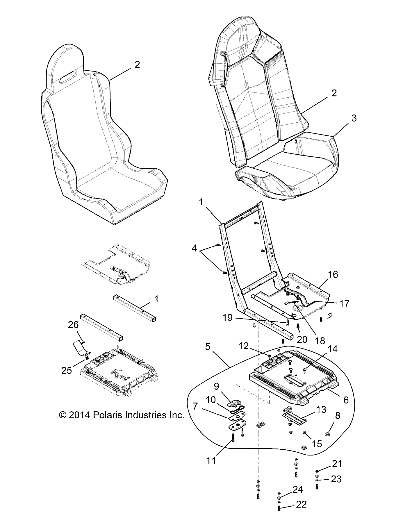 BODY, SEAT ASM. AND SLIDER - Z15VDE99AT/AL/AV/AW/LP/EW/AO/AP/AZ/NV/NW/K99AA/AU (49RGRSEAT151000)