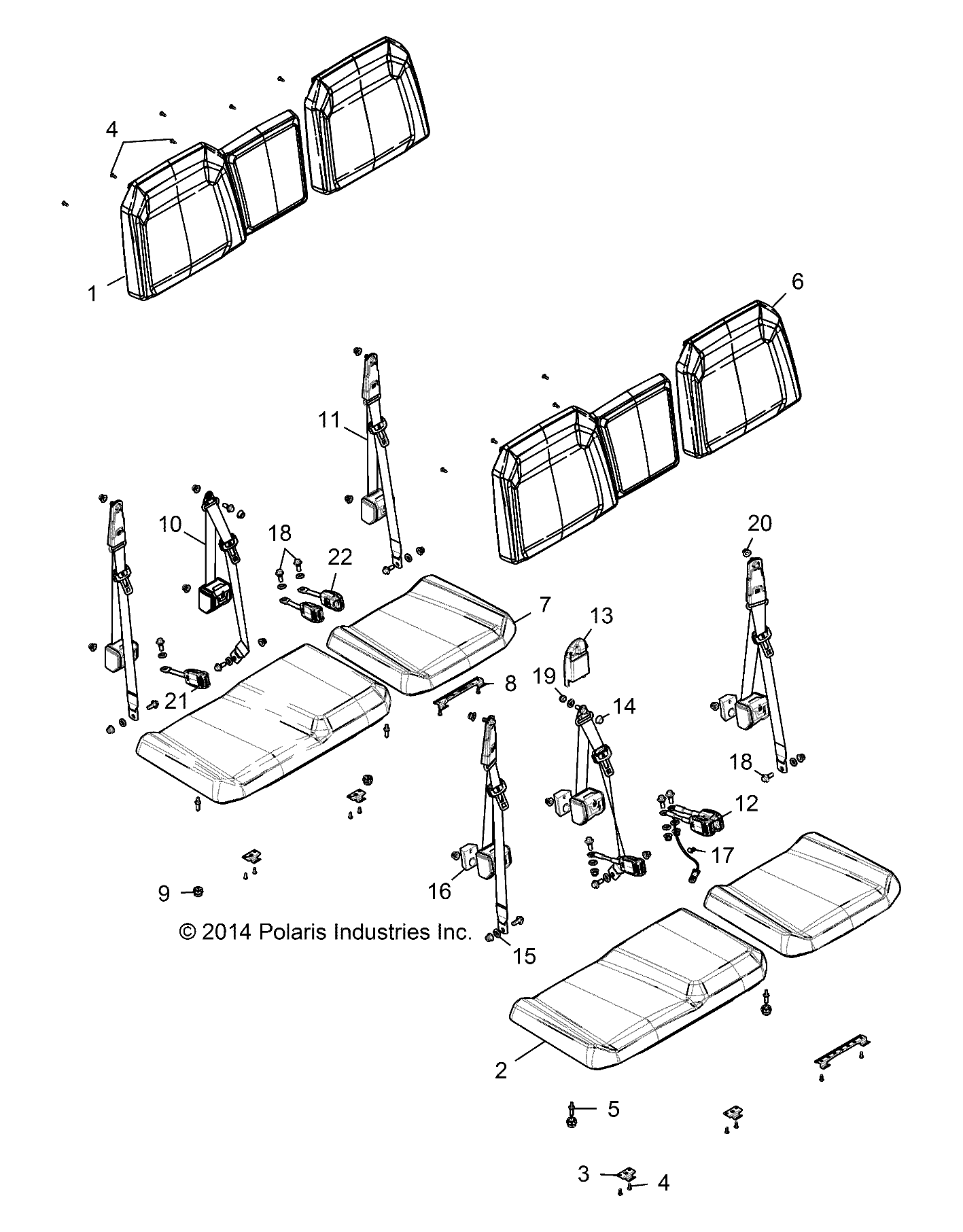 BODY, SEAT - R17RVE99NY (6 PASS) (49RGRSEAT15CREW2)