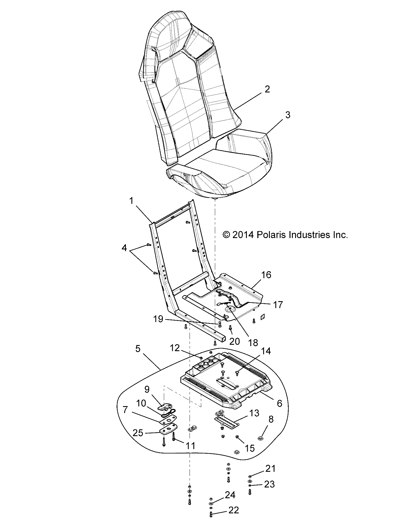 BODY, SEAT ASM. AND SLIDER - Z16VDE92AE/AH/AV/AS/AW/N8 (49RGRSEAT15RZR900)