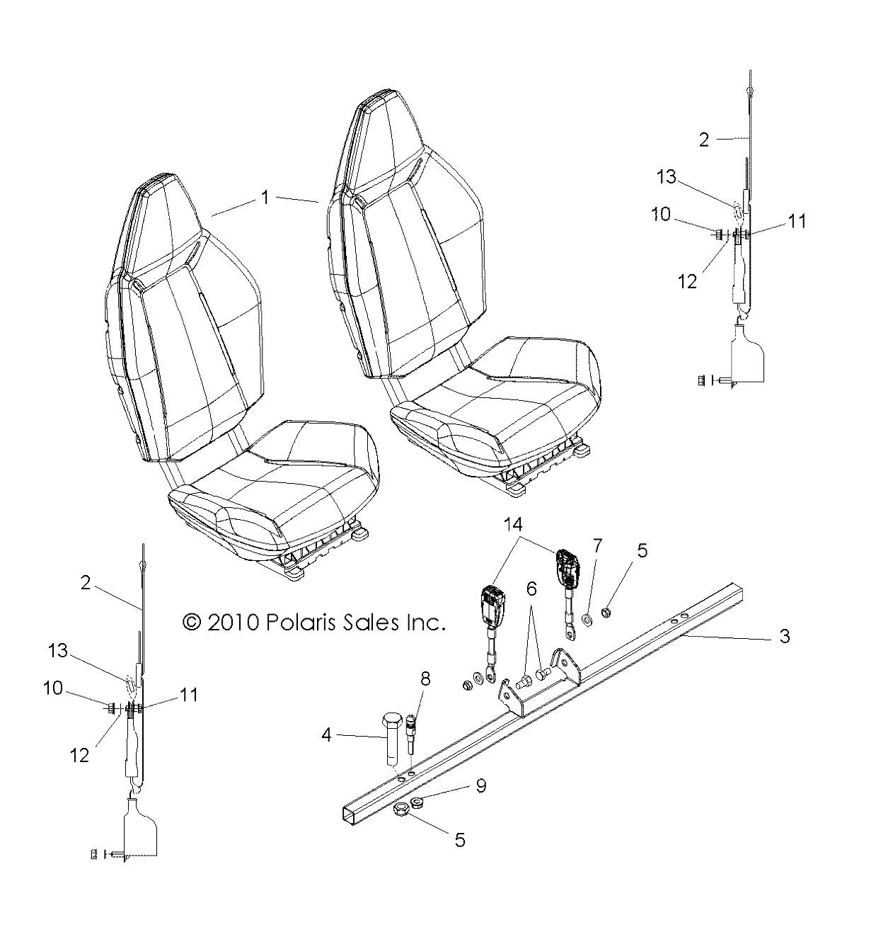 BODY, SEAT MOUNTING and BELTS - R11VH76/VY76 ALL OPTIONS (49RGRSEATMTG11RZR)