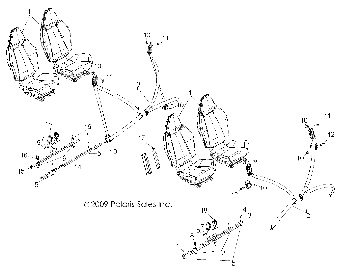 BODY, SEAT MOUNTING and BELTS - R11XH76AW/AZ/XY76AA (49RGRSEATMTG11RZRS4)