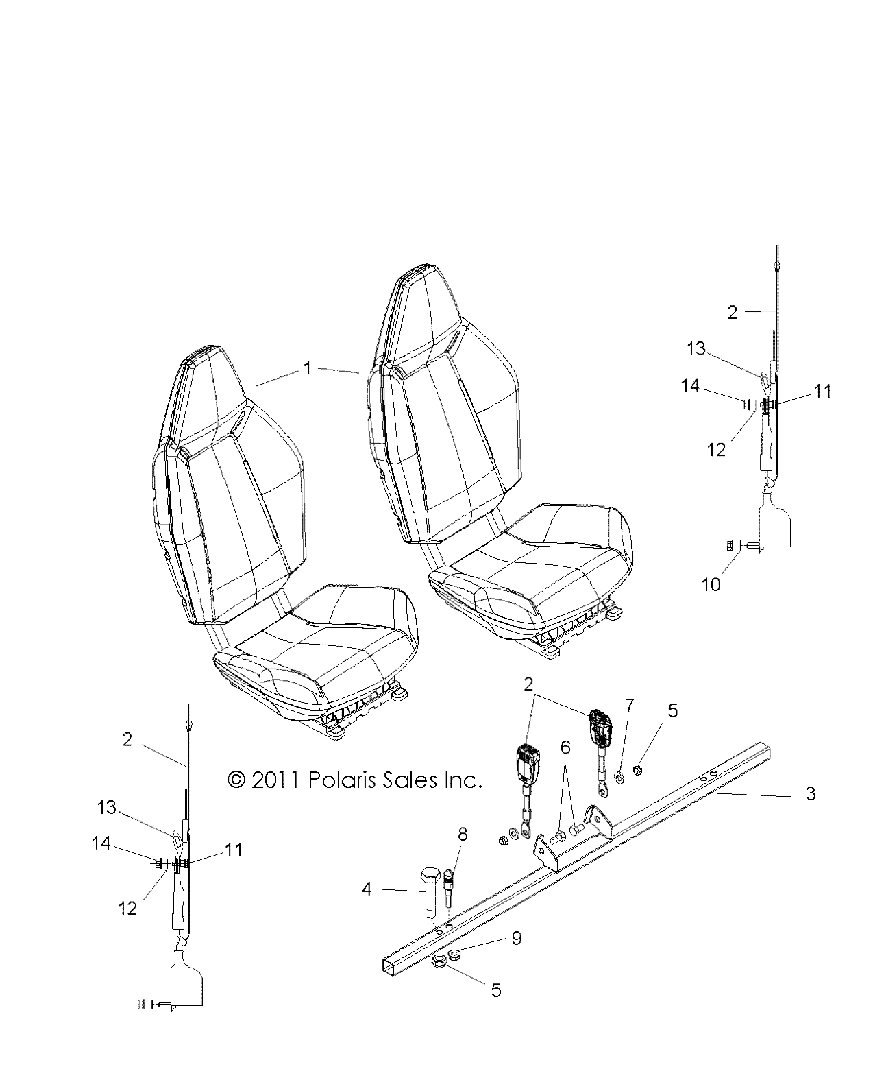 BODY, SEAT MOUNTING and BELTS - R12VH57AD (49RGRSEATMTG12RZR570)