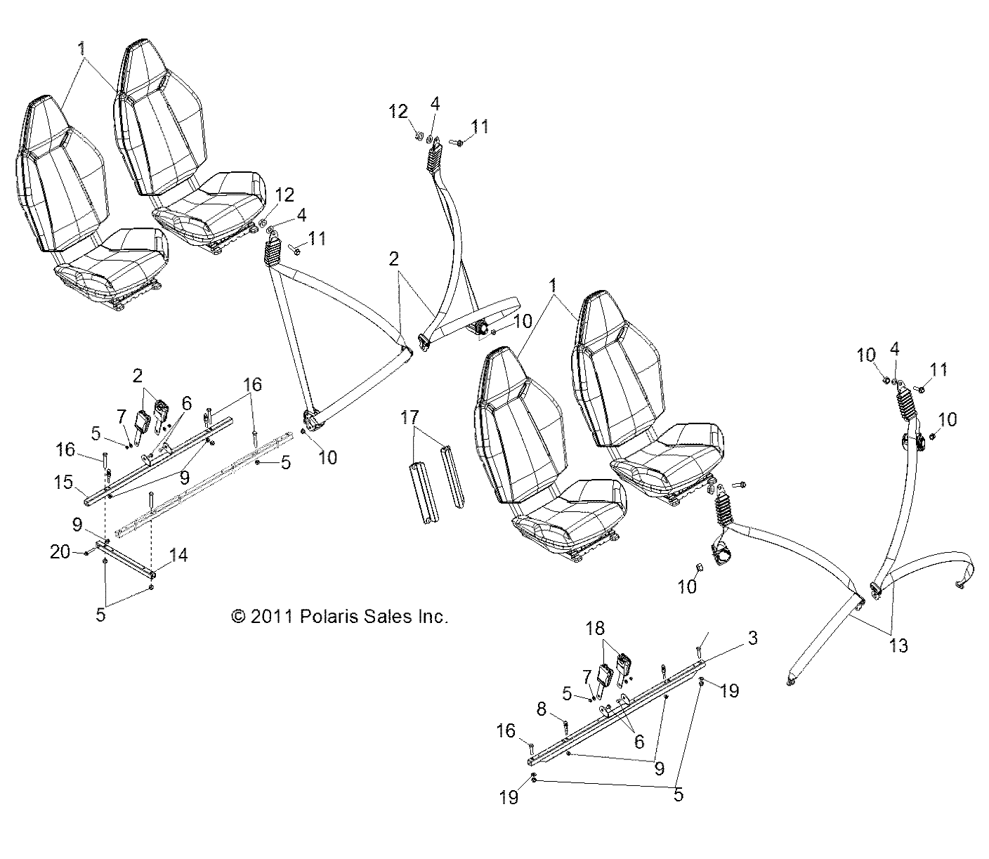 BODY, SEAT MOUNTING and BELTS - R12XT87AA/9EAS (49RGRSEATMTG12RZRXP4)