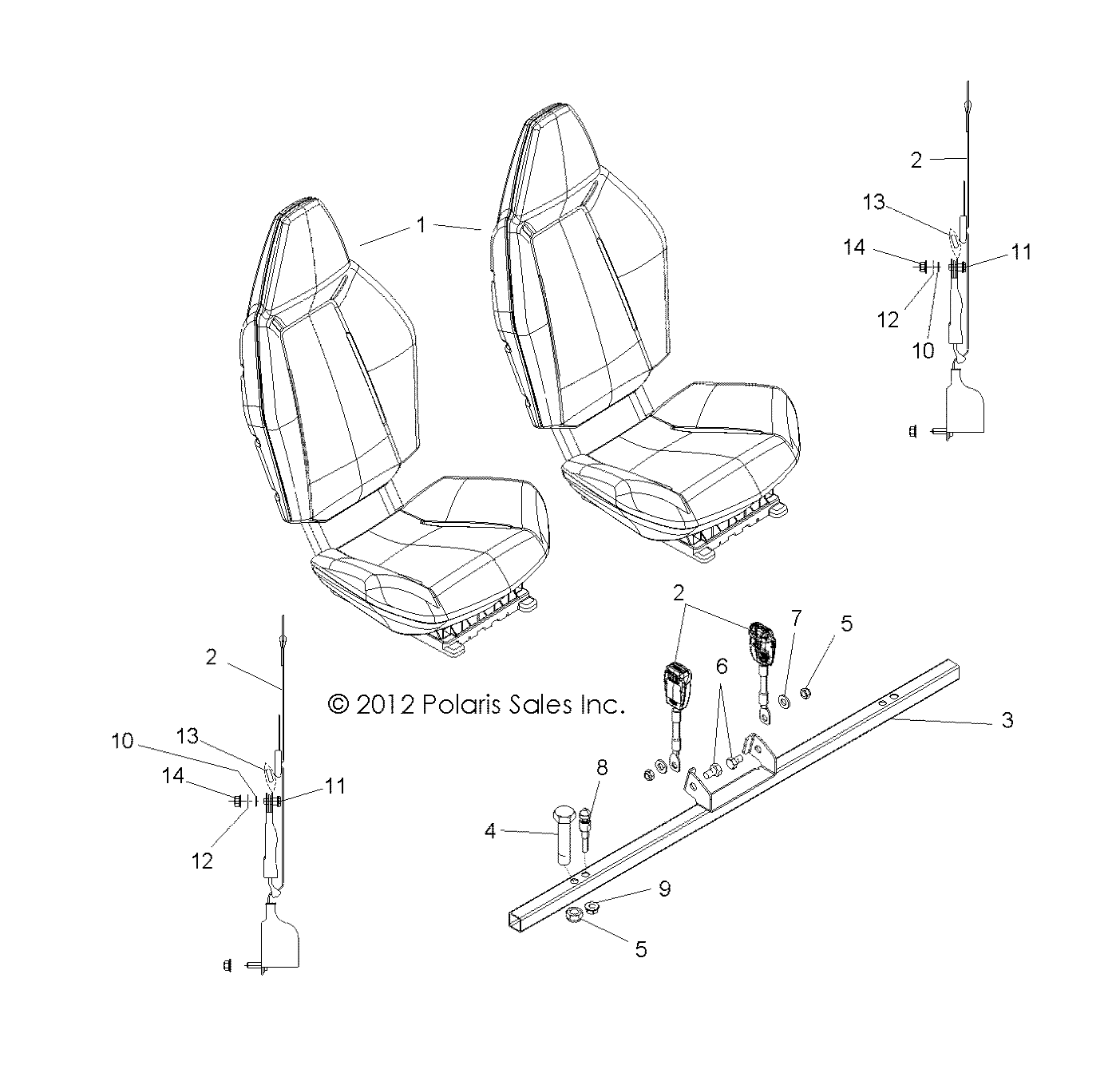 BODY, SEAT MOUNTING and BELTS - R13VH57AD/6EAK (49RGRSEATMTG13RZR600)