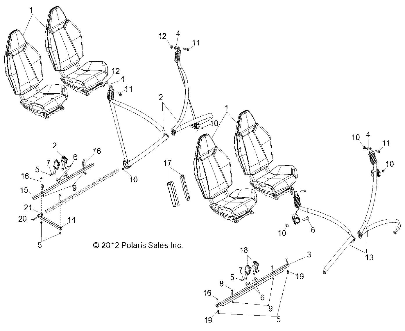 BODY, SEAT MOUNTING and BELTS - R13XT87AA/9EAK (49RGRSEATMTG13RZRXP4)