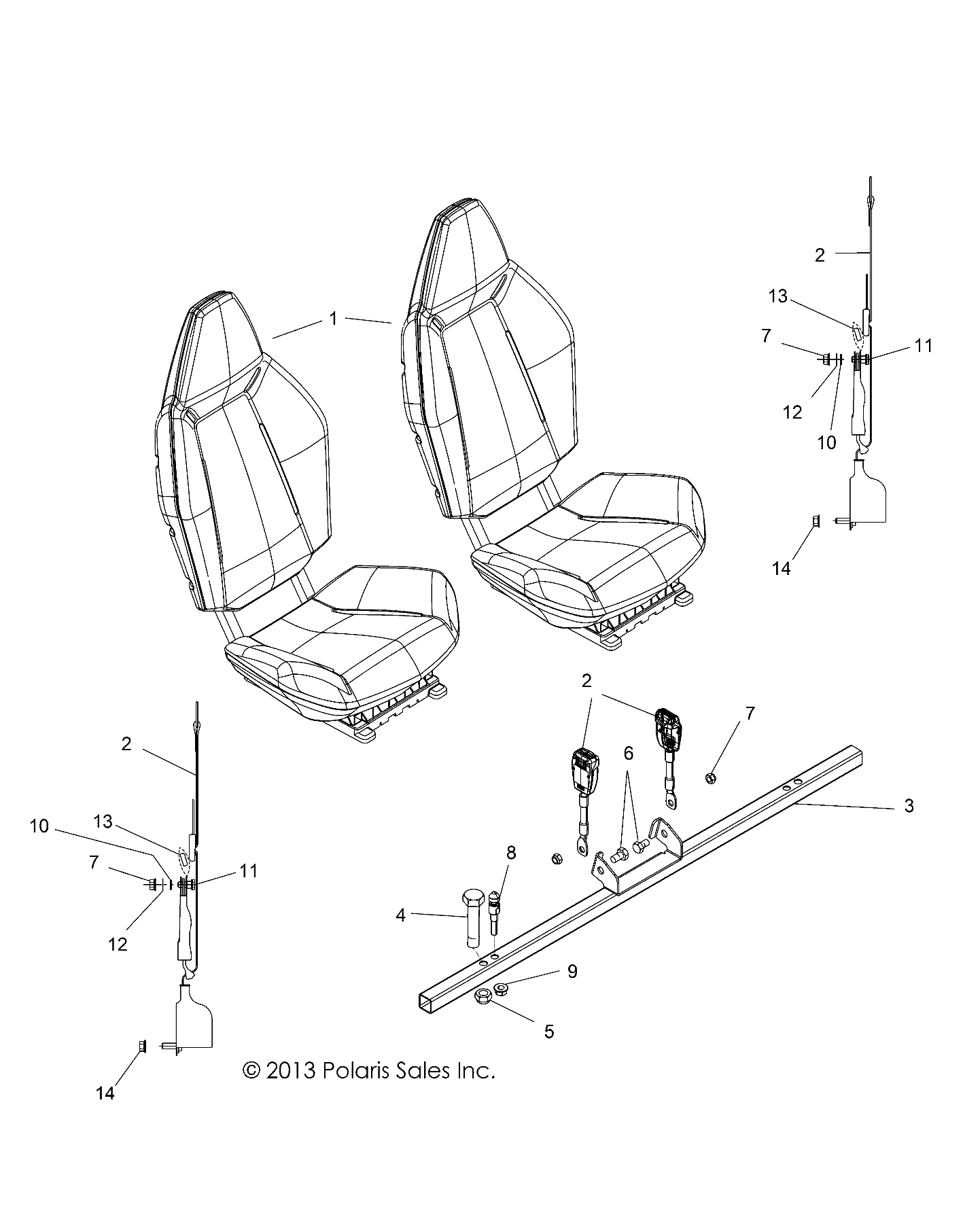 BODY, SEAT MOUNTING and BELTS - Z15VHA57AJ/E57AS (49RGRSEATMTG14RZR570)