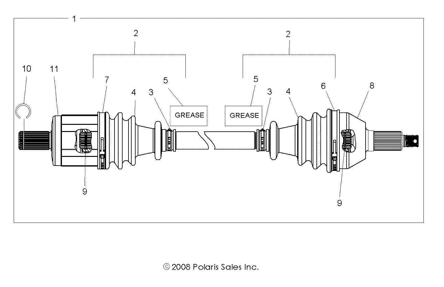 DRIVE TRAIN, FRONT HALF SHAFT - R13VE76FX/FI (49RGRSHAFTDRV09RZRS)