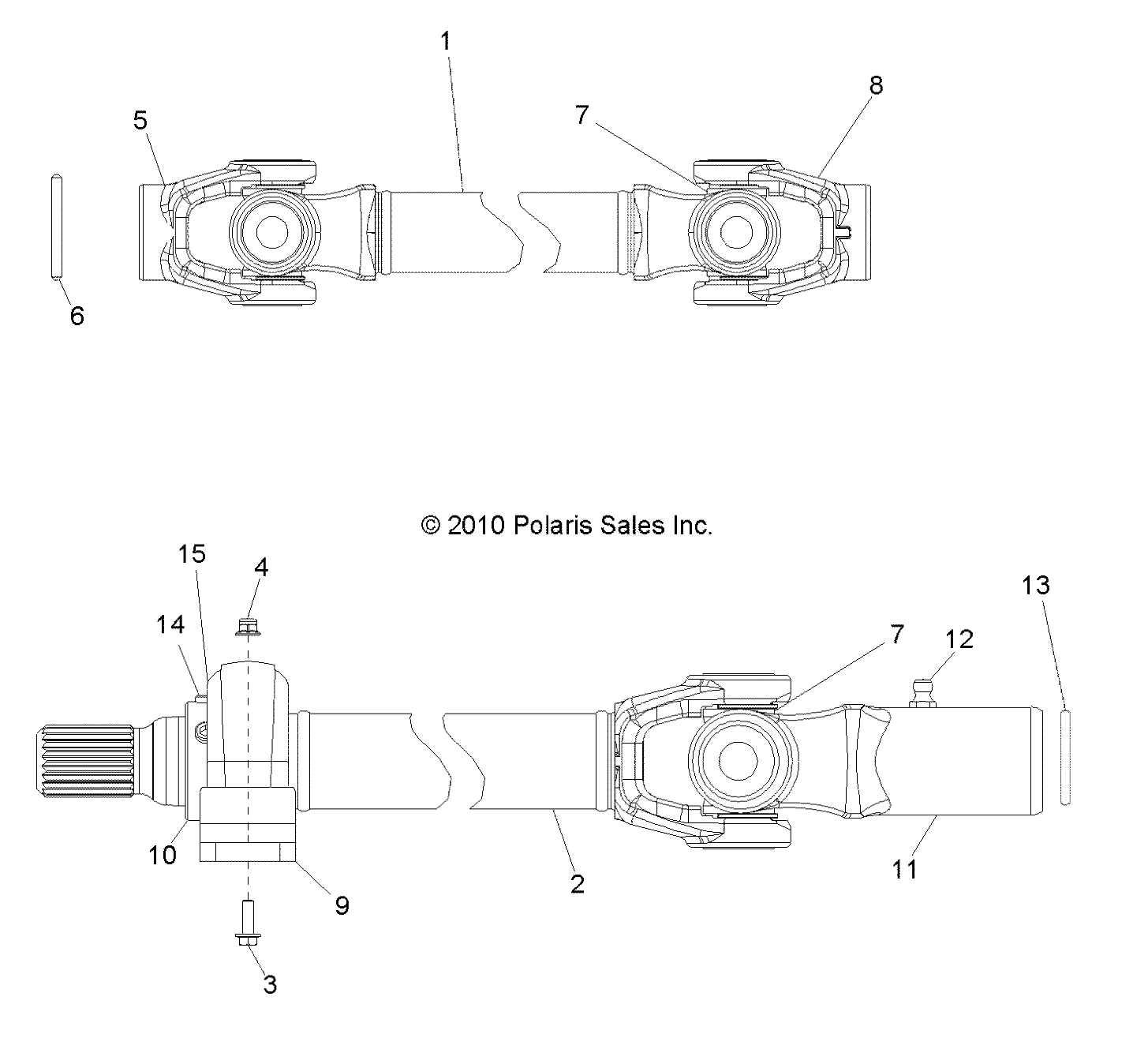 DRIVE TRAIN, FRONT PROP SHAFT - R13WH50AG/AH/AR/AX (49RGRSHAFTPROP11500CREW)