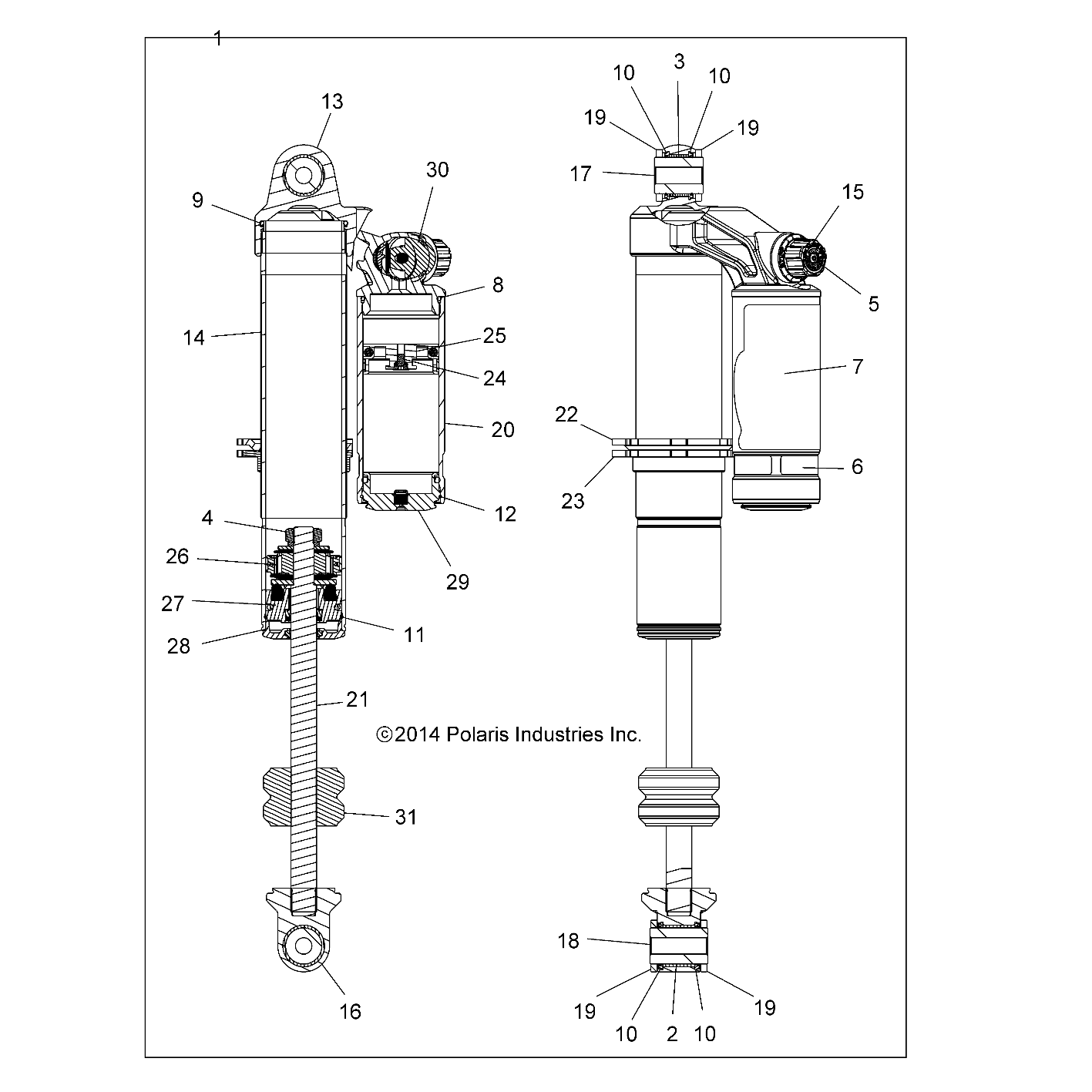 SUSPENSION, FRONT SHOCK INTERNALS - Z15VAX87AL (49RGRSHOCKFRT7442890)