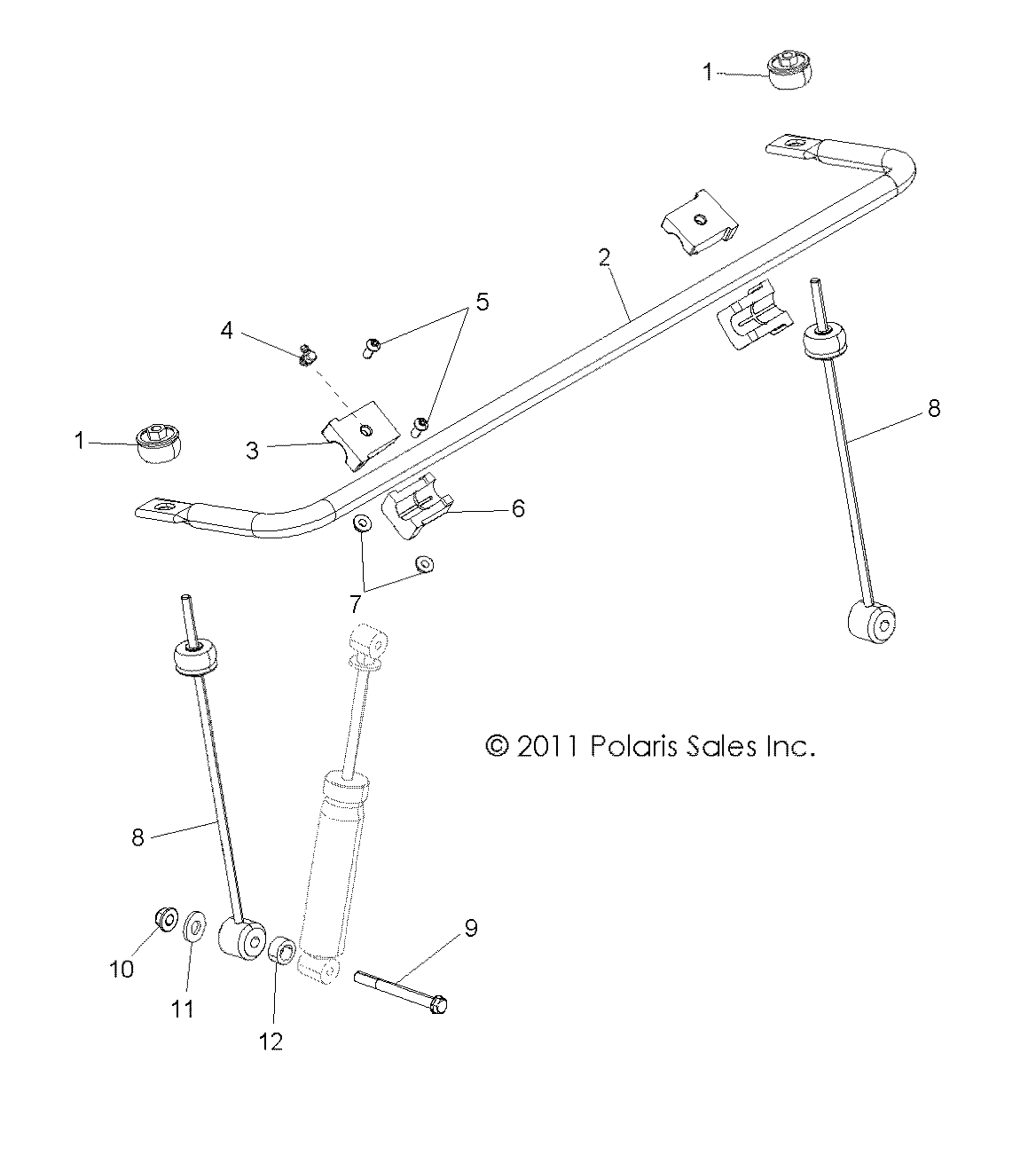 SUSPENSION, STABILIZER BAR, FRONT - Z17VHA57A2/E57AU (49RGRSTABILIZERFRT12RZR570)