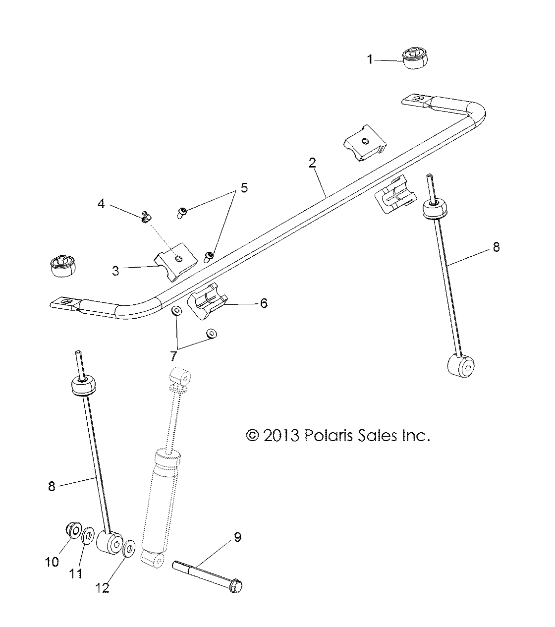 SUSPENSION, STABILIZER BAR, FRONT - R13VH76AC/AD/AN/AS/EAI (49RGRSTABILIZERFRT13RZR)