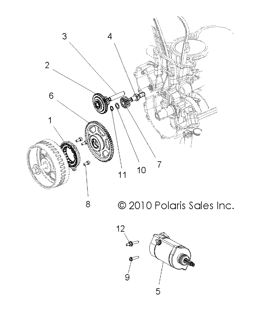 ENGINE, STARTER and DRIVE - R11JH87AA/AD (49RGRSTARTINGMTR11RZR875)