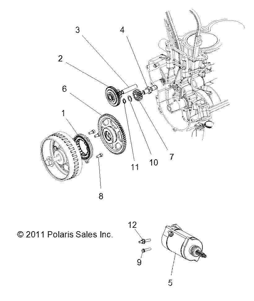 ENGINE, STARTER and DRIVE - R12XT87AA/9EAS (49RGRSTARTINGMTR12RZRXP4)