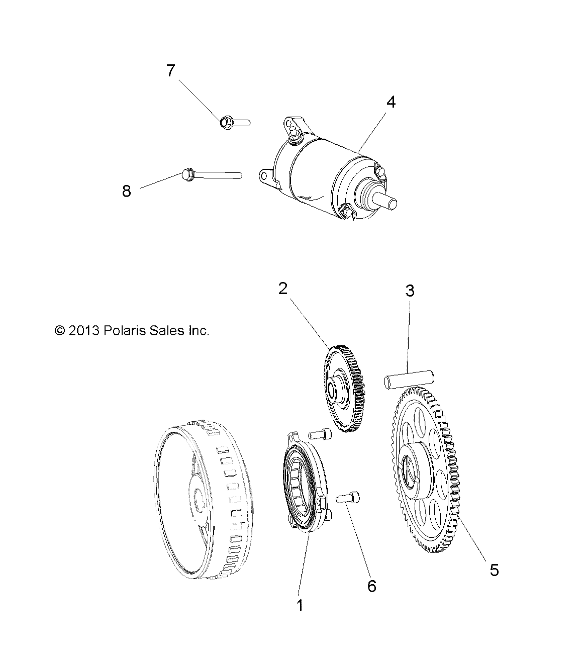 ENGINE, STARTER DRIVE - R19RNA57B1/B9/EBX (49RGRSTARTINGMTR14570)