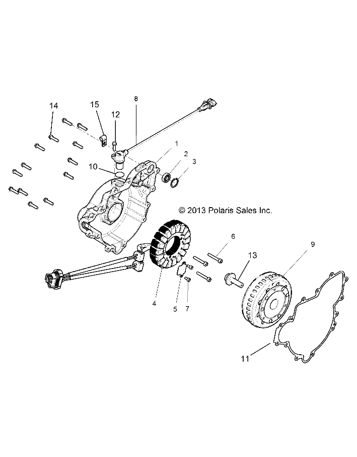 ENGINE, STATOR AND FLYWHEEL - Z15VDE99FV (49RGRSTATOR14RZR1000)