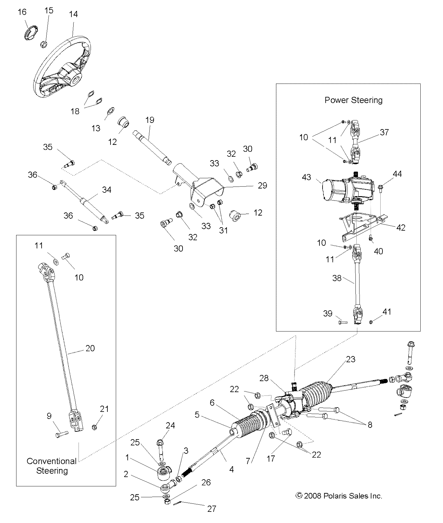 STEERING, STEERING ASM. - R09HH68/HY68 ALL OPTIONS (49RGRSTEERING097004X4)