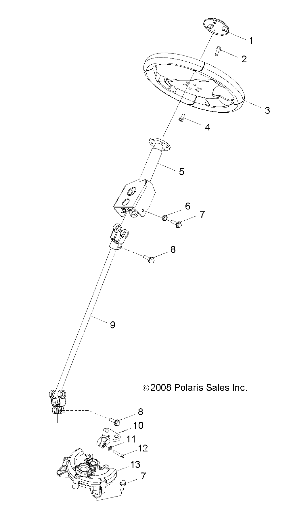 STEERING, POST - A09VA17AA/AD (49RGRSTEERING09RZR170)