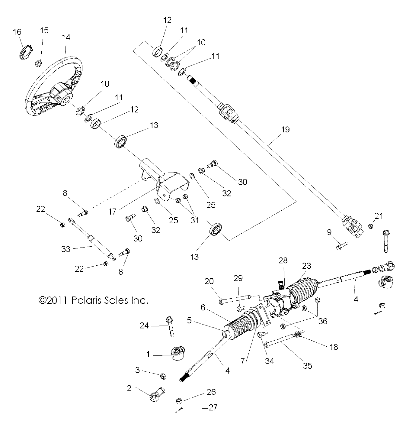 STEERING, STEERING ASM. - R12VH57AD (49RGRSTEERING12RZR570)