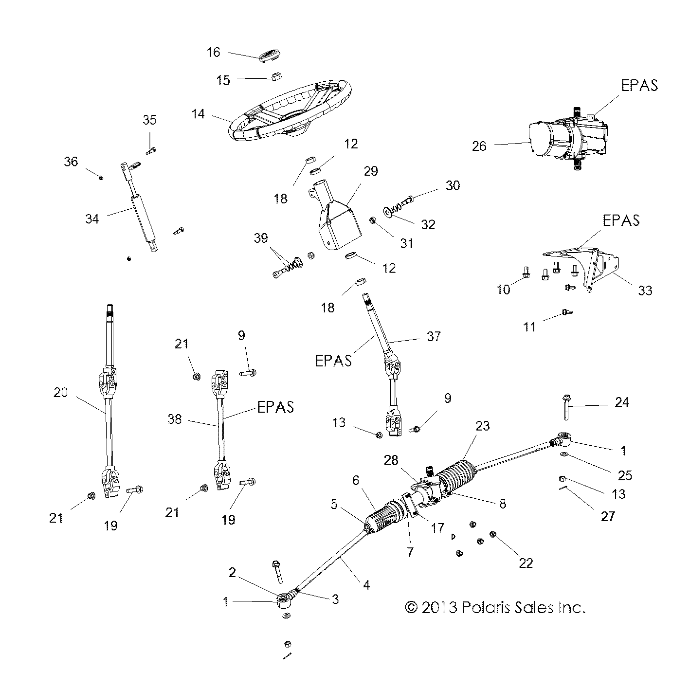 STEERING, STEERING ASM. - R13UH88/UH9E ALL OPTIONS (49RGRSTEERING13900XP)