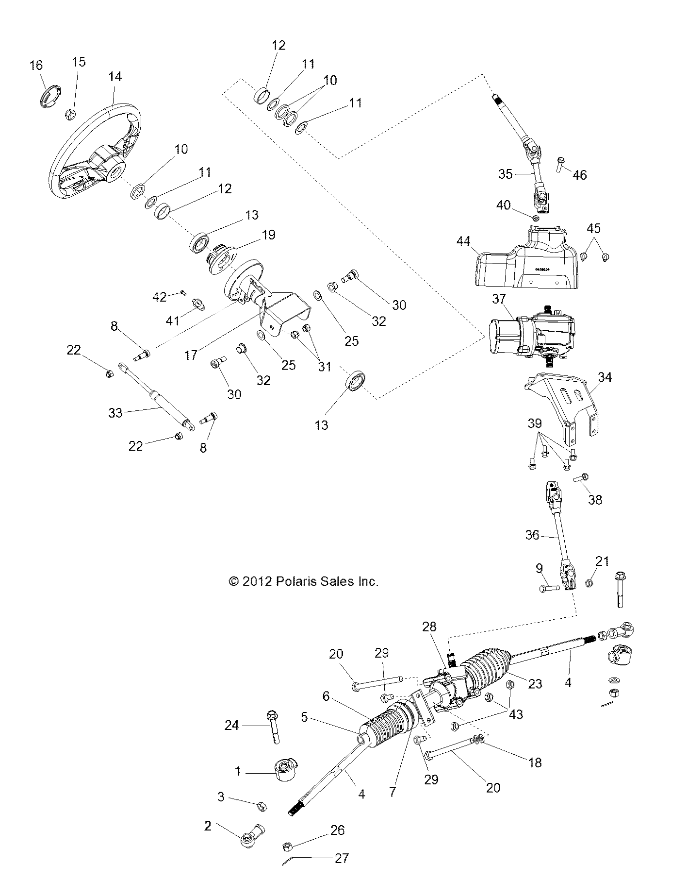 STEERING, STEERING ASM. - R13XT9EFX (49RGRSTEERING13RZRXP4I)