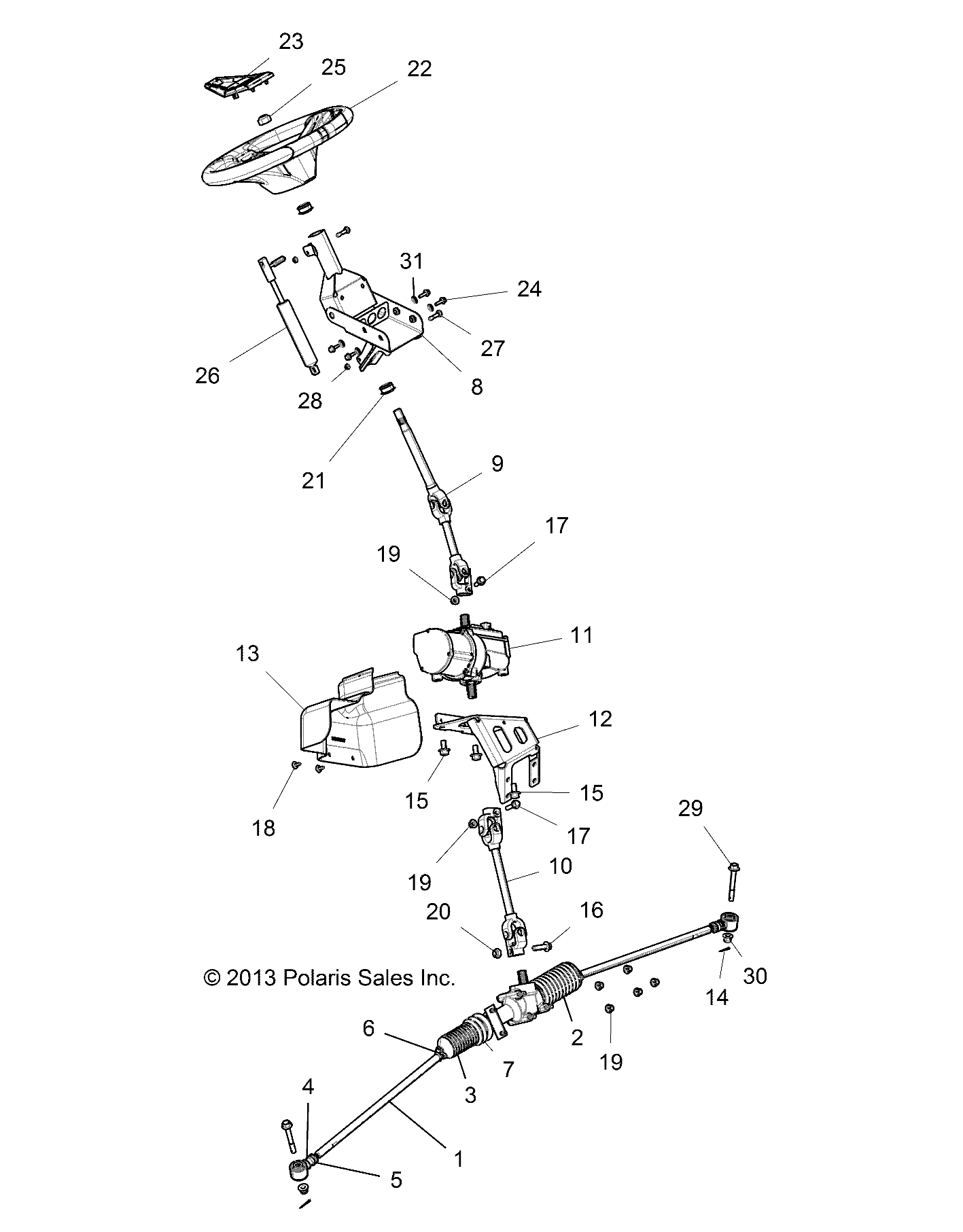 STEERING, STEERING ASM. - Z14ST1EAM/EAW/EAK/EAN/EFW (49RGRSTEERING14RZR1000)