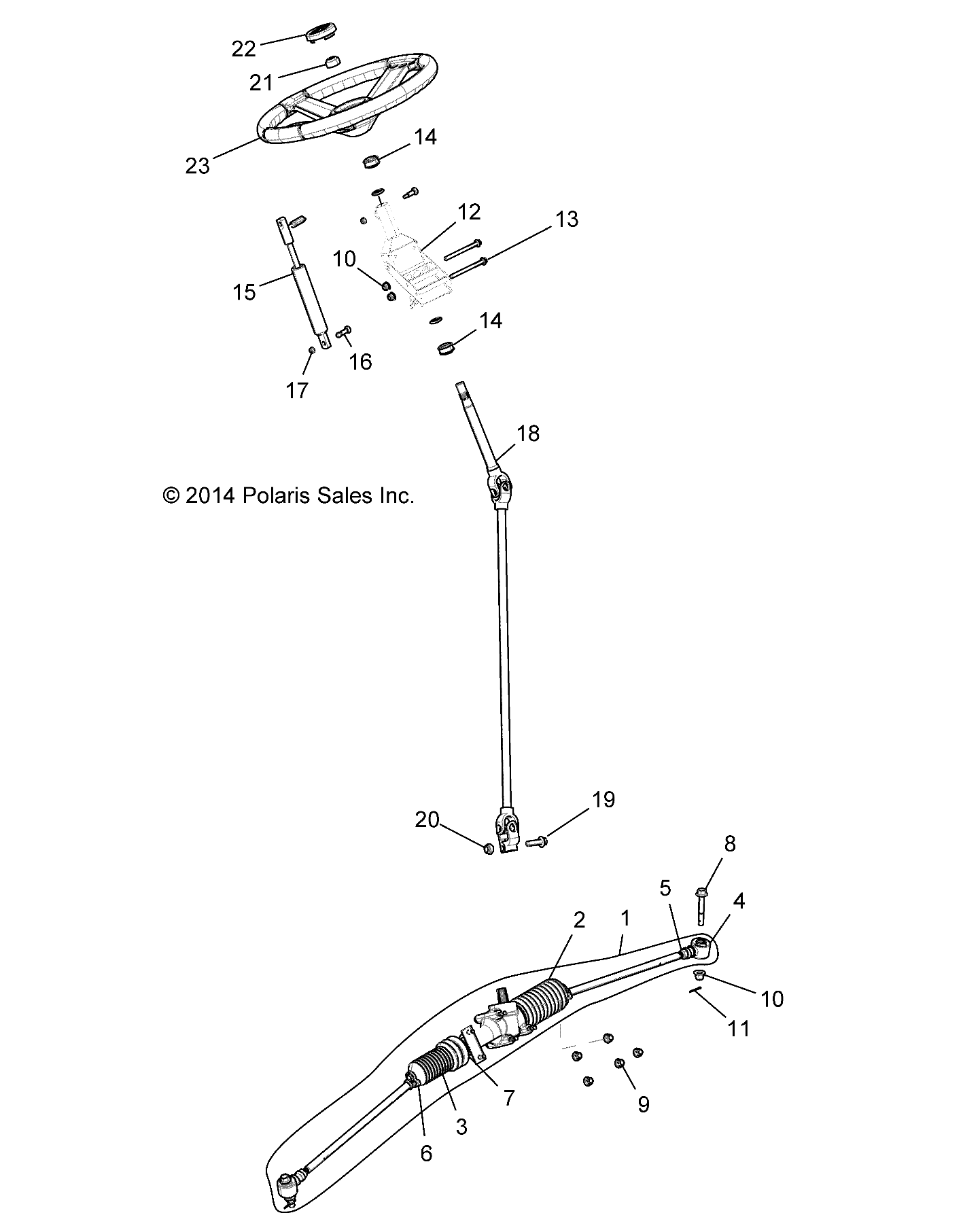 STEERING, STEERING ASM. (NON EPS) - R17RVAD1A1 (49RGRSTEERING15CREW)