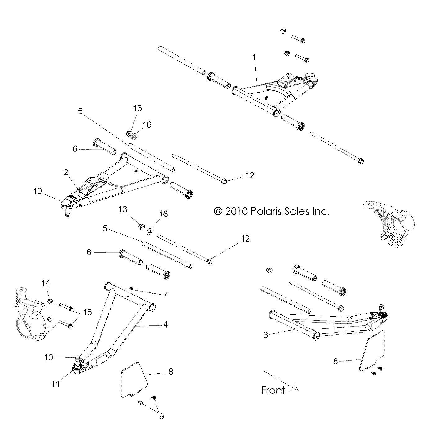 SUSPENSION, FRONT CONTROL ARMS - Z18VHA57B2 (49RGRSUSPFRT11RZR)