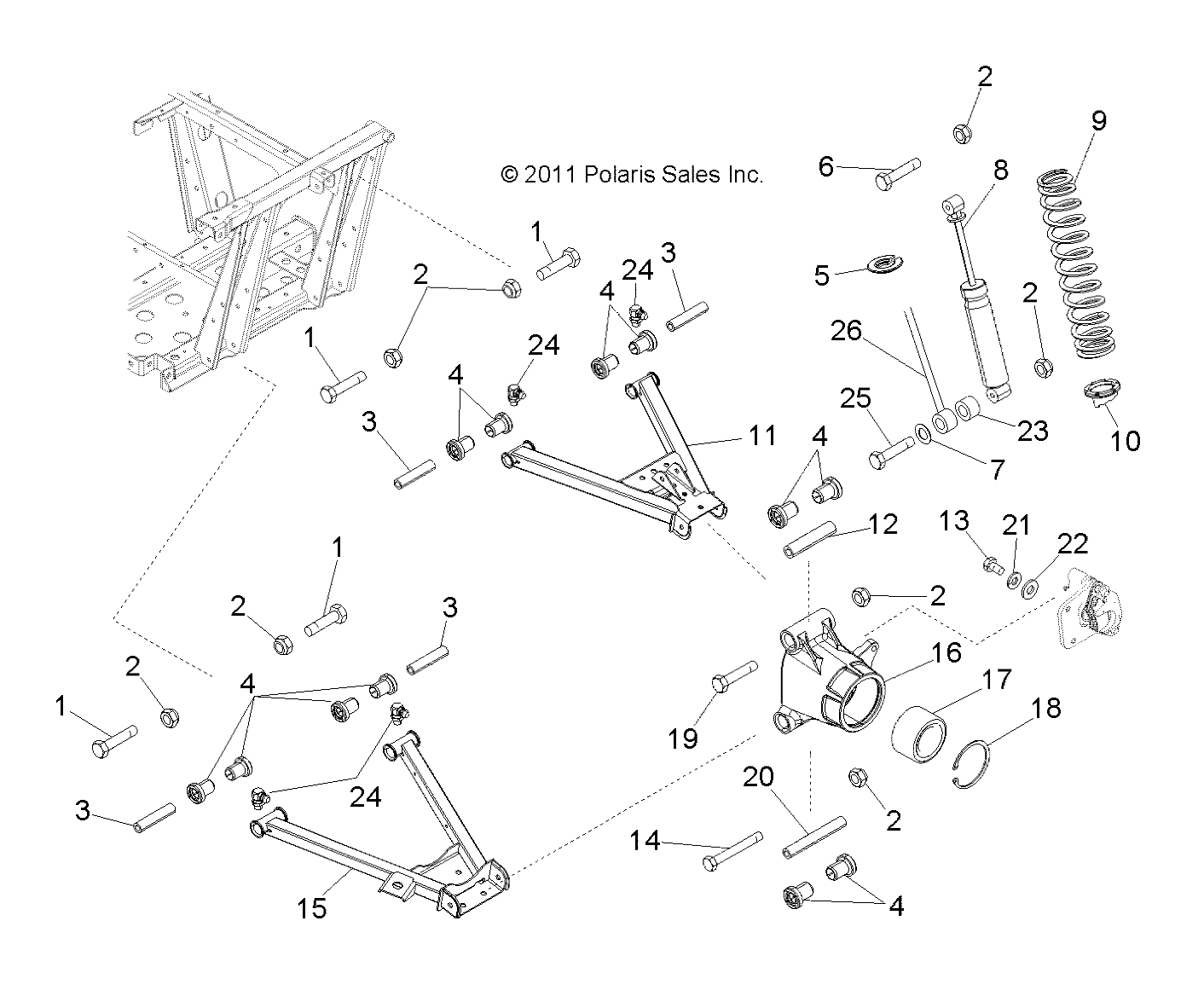 SUSPENSION, REAR - R12RC08GA/GH/FA/FH (49RGRSUSPRR12EV)