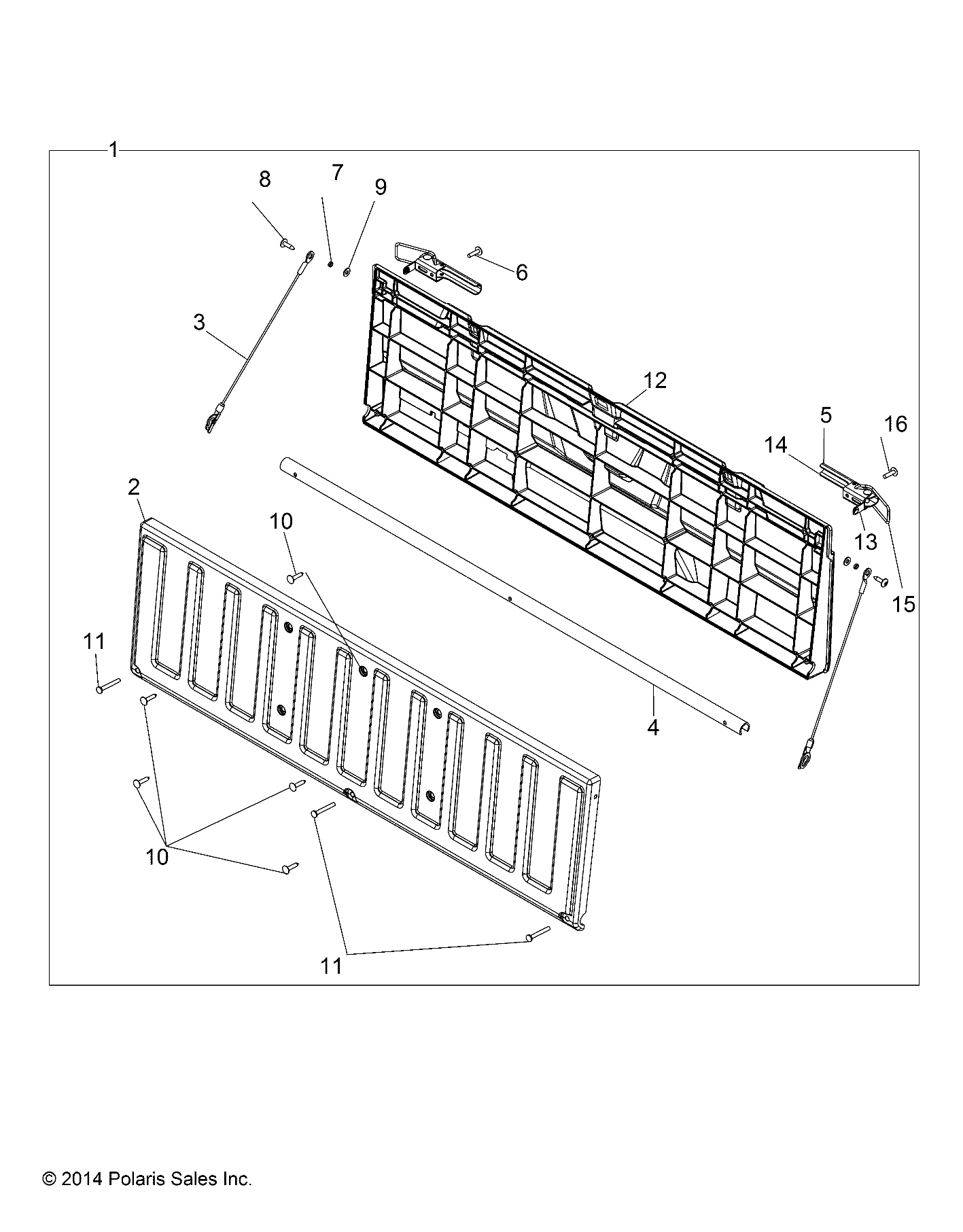 BODY, TAILGATE ASM. - R15RMA57FA (49RGRTAILGATE15570)