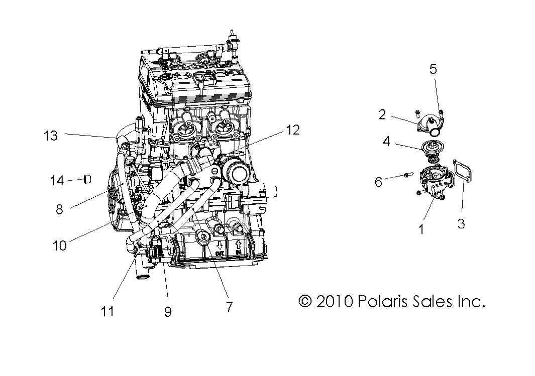 ENGINE, COOLING, THERMOSTAT and BYPASS - R12JT9EFX (49RGRTHERMO11RZR875)