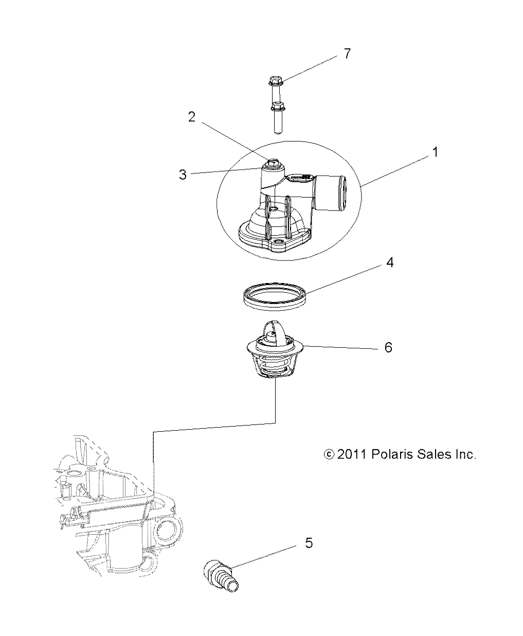 ENGINE, THERMOSTAT and COVER - A18SUE57N5 (49RGRTHERMO12RZR570)