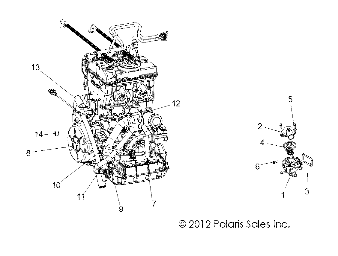 ENGINE, COOLING, THERMOSTAT and BYPASS - R13JT9EFX (49RGRTHERMO13RZRXP4I)