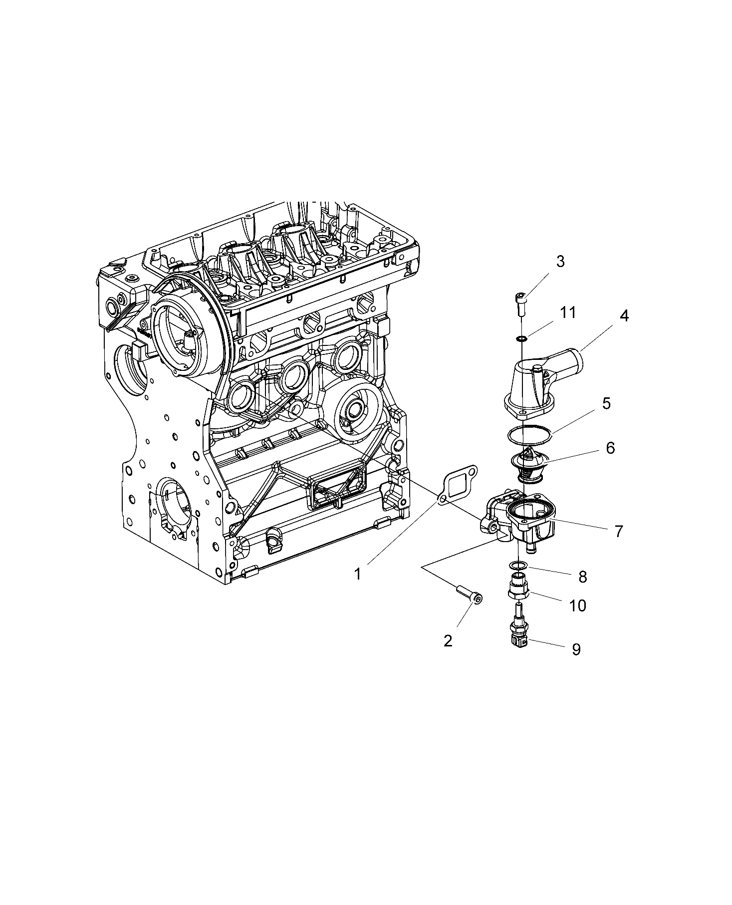 ENGINE, THERMOSTAT ASM. - R151DPD1AA/2D (49BRUTUSTHERMOSTAT15DSL)